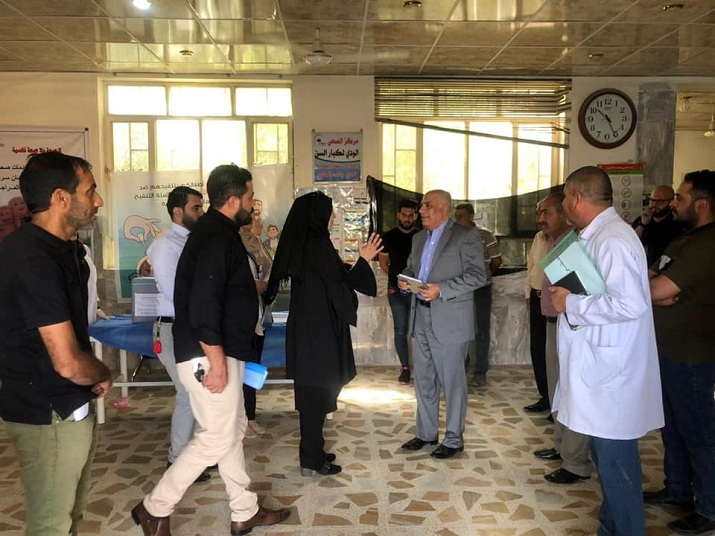 دائرة الصحة العامة تتابع الحملة التلقيحية ضد مرض شلل الاطفال في محافظة واسط والمنفذ الحدودي في زرباطية